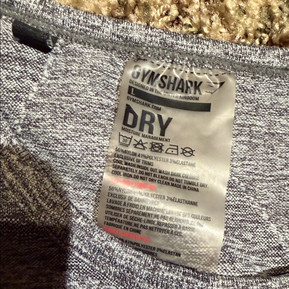 Gymshark Heather Gray and Teal Long Sleeve Crop Top - Picture 7 of 8